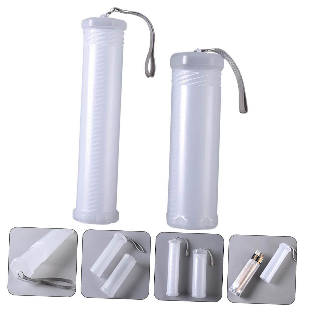 SHINEOFI 6pezzi Scatola Portapenne Telescopica Creativa Plastica Trasparente Da Astuccio Leggero Per Ufficio e Scuola Pratico Per Matite e Pennelli