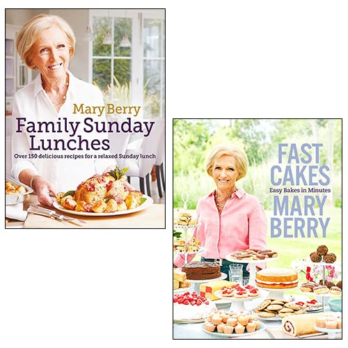 Fast Cakes Easy Bakes in Minutes, Mary Berry's Family Sunday Lunches 2 Books Collection Set By Mary Berry