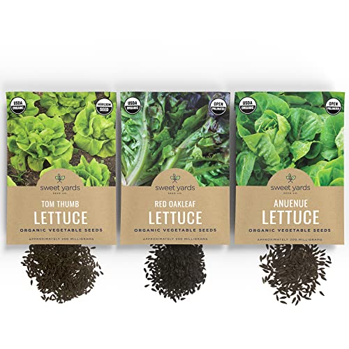 Sweet Yards Lettuce Lovers’ Organic Seed Variety Pack - 9 Unique Packets Of Heirloom Non-Gmo Usda Certified Organic Pure Seeds #TOP1