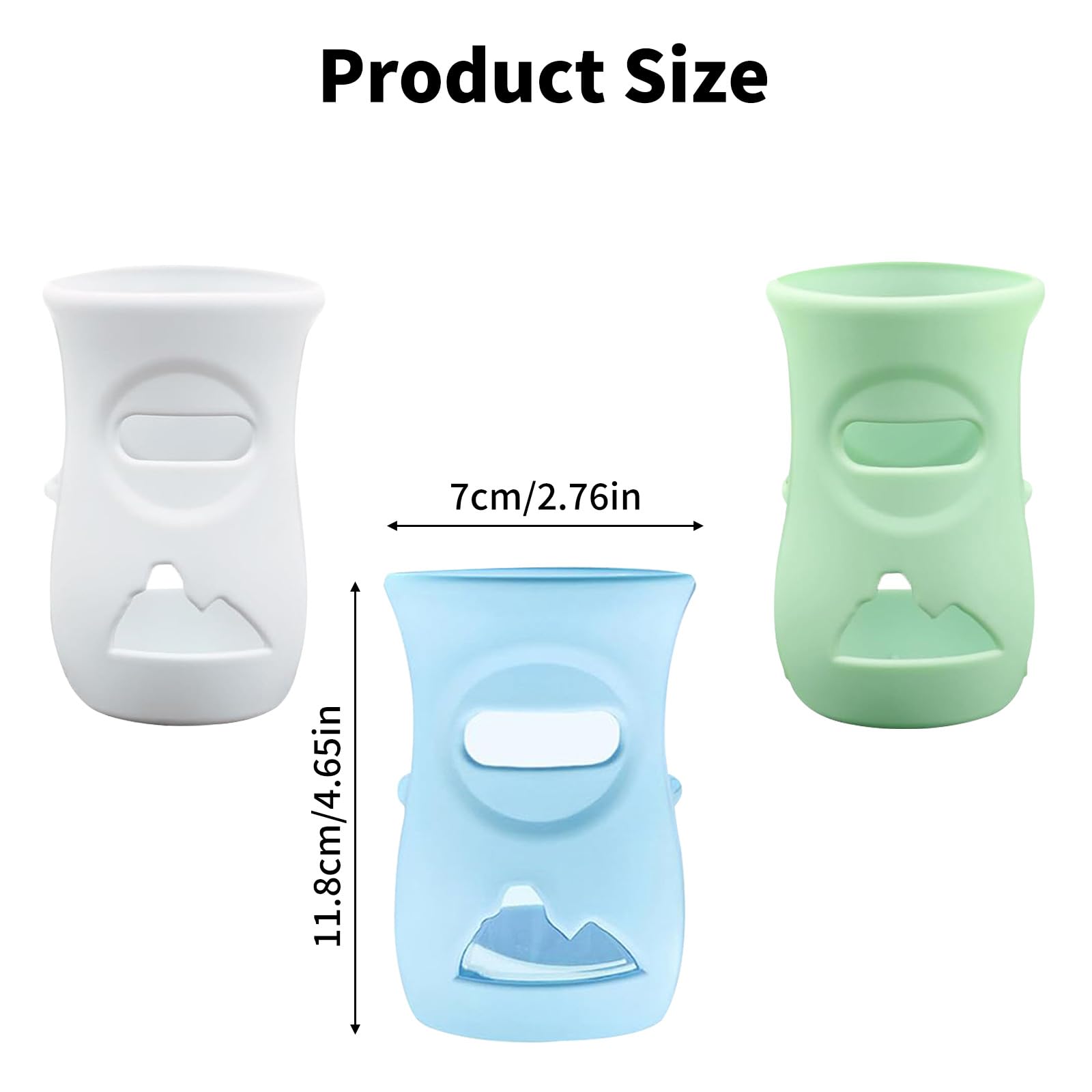 Confezione da 3 custodie in silicone per biberon Natural, in vetro, per biberon, infrangibili, compatibili in vetro da 240 ml