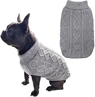 Dog Jumper Winter Dog Coats Pet Sweater Warm Dog Cat Jumper Pet Vest for Dog Cat Small Medium Dog Jumpers Dog Clothes (Grey, X-Small)