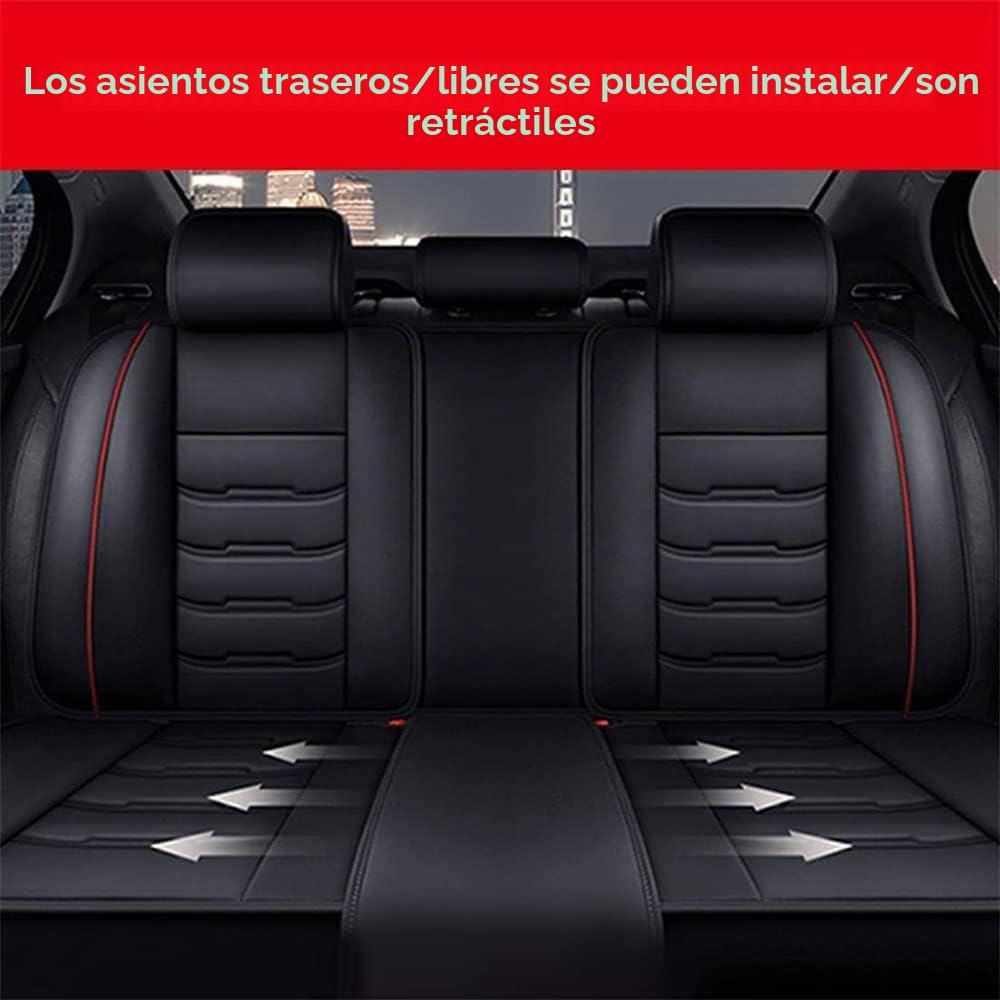 Coche Juegos de Cubreasientos, para Renault Kadjar 2015 2016 2017 2018-2022 5 Plazas Cuero Protector de Asiento de Coche Accesorios,Standard Version-Black Red