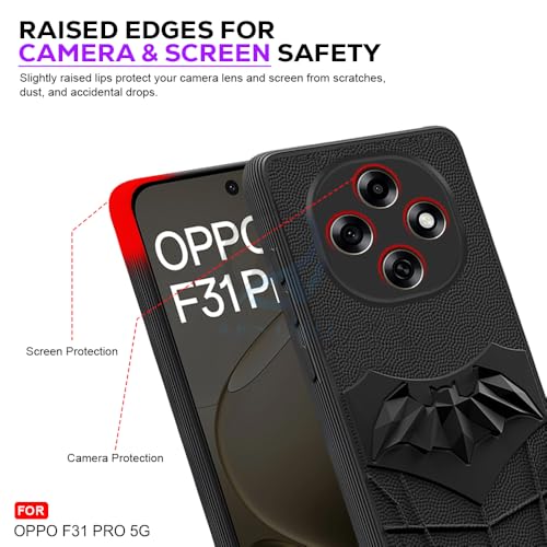 Image of AESTMO Back Cover for Oppo F31 Pro 5G | Stylish | Soft Silicone | Shockproof | Camera Lens Protection Back Cover for Oppo F31 Pro 5G (Black)