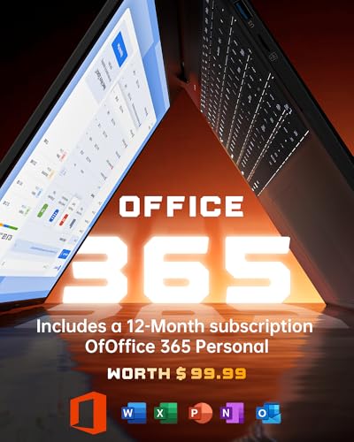 undefined 2025 17.6 Inch Laptop Computer with Office 365, 16GB RAM 640GB Storage, N5095 CPU, Windows 11, WiFi 6, Bluetooth 5.2, Backlit keyboard, Portable Thin Business Student Laptops for Work, School, Travel の商品画像 3