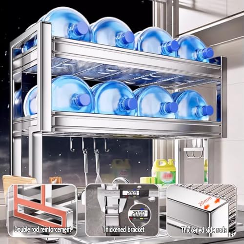 Escurridor de platos para fregadero de 2 niveles, estante multifuncional de acero inoxidable 304 que ahorra espacio, duradero y fácil de montar para soluciones de secado eficientes