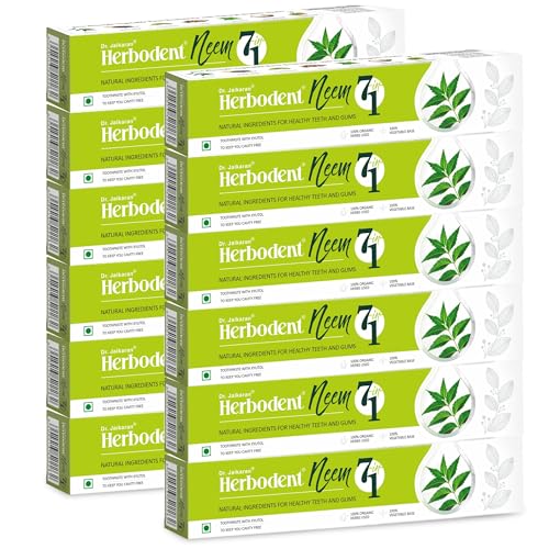Image of NEEM 7 in 1 Toothpaste - 100g Pack of 12 | Organic Herbs-Neem, Black Seed & Xylitol for Anti Cavity-Cardamom & Mint for Taste & Freshness-Baking Soda for Excellent Cleaning