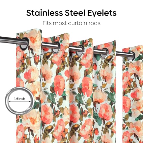 Image of haus & kinder Digital Printed Cotton Door Curtain 7 Feet Long Pack of 2 Door Curtains, 7 Feet Curtain for Door (Bloom Harmony, Multicolor 130x213 CM)