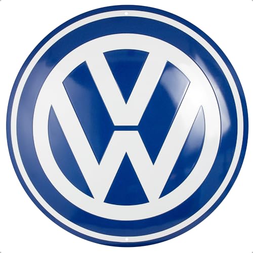 Nostalgic-Art Plaque rétro, Ø 35 cm, VW – Logo – Idée cadeau pour le bus Volkswagen, Official License Product (OLP), en métal, design vintage