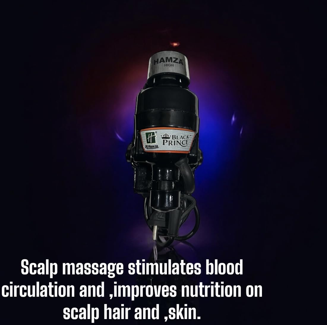 Hamza Black Prince Full Body Scalp Massage Machine for relief from pain, electric handheld body massage machine in which powerful copper motor, strong grip handle, adjustable speed Hamza Black Prince Full Body Scalp Massage Machine for relief from pain, electric handheld body massage machine in which powerful copper motor, strong grip handle, adjustable speed