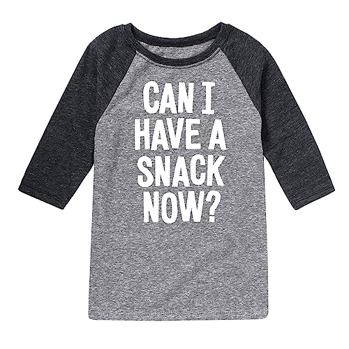 Instant Message - Can I Have A Snack Now - Toddler & Youth Raglan Graphic T-Shirt