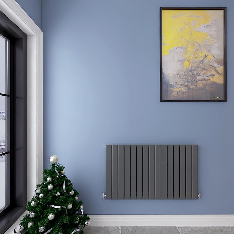 Horizontal Designer Flat Panel Radiator Anthracite 600x1020mm Single Panel Central Heating โ image 1