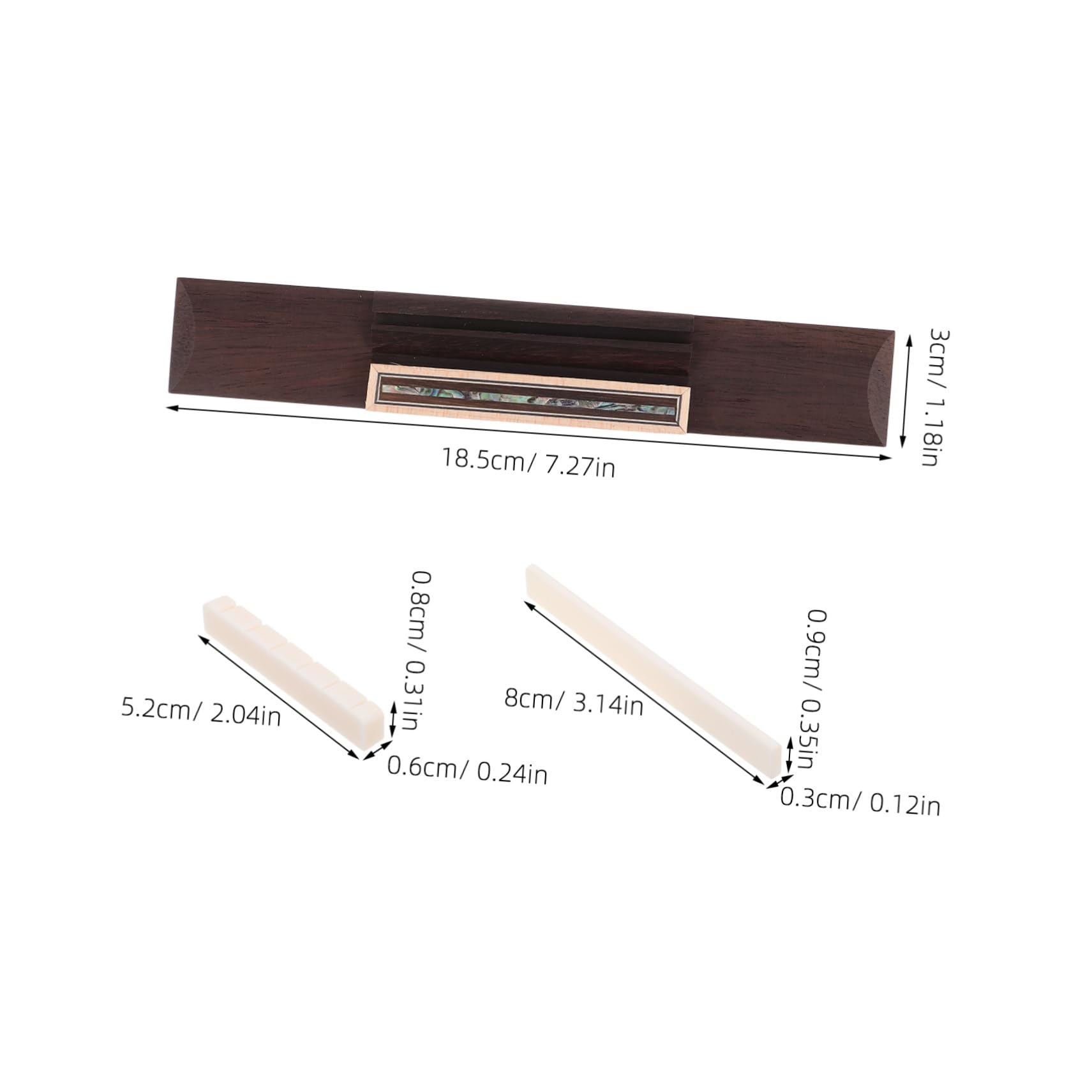 BESPORTBLE Diy Guitar Repair Kit Complete Set Bridge Saddle Bone Nut for Classical Guitars