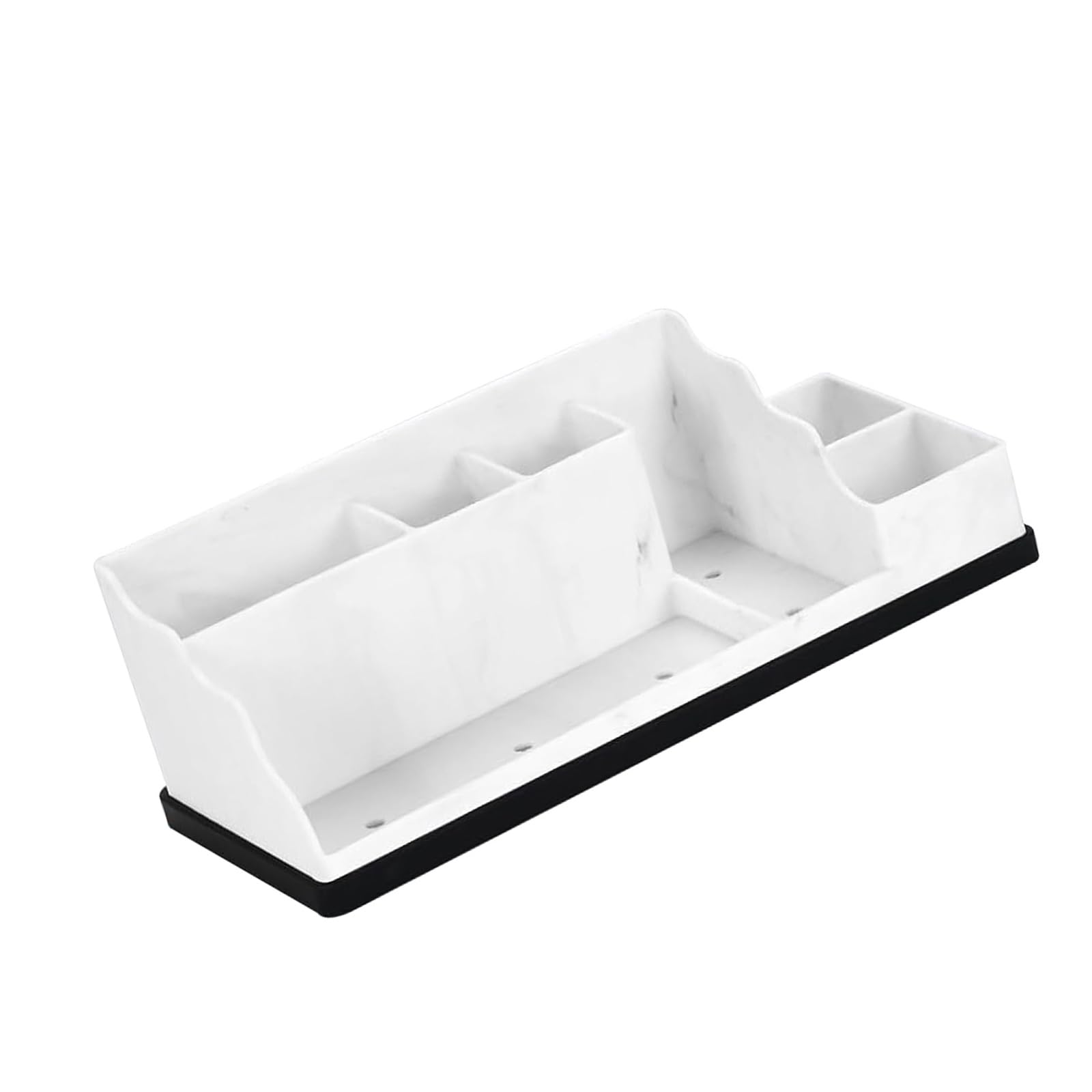 Kaeltsyn Space Saving Cosmetic Keeper Adhesive Mount Arranges Makeup Brushes Skincare Products Smooth and Trendy Cosmetic Planner Storage Including Drain Tray