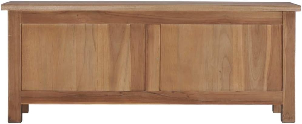 Solid Wood TV Cabinet with 2 Sliding Doors, Solid Teak Wood Entertainment Center TV Console Table Media Furniture for Living Room, Office, Bedroom 35.4"x11.8"x13.8"