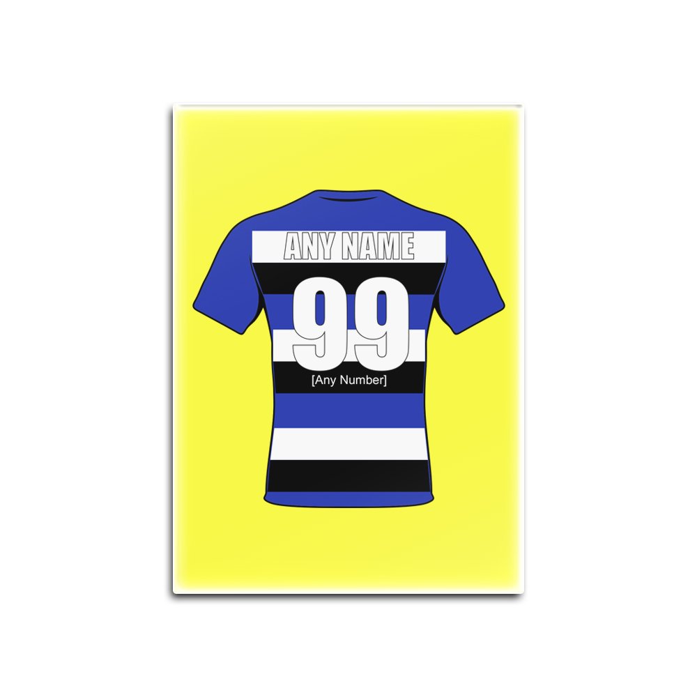 Personalised Gift - Bath Glass Fridge Magnet (Rugby Union Design Theme, Colour Options) - Any Name/Message on Your Unique - — image 1