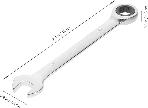 Miniatura 3 de Llave de trinquete de 2 piezas, juego de llaves métricas de doble extremo, llave de trinquete métrica de 0.551 in, llave de engranajes de acero de