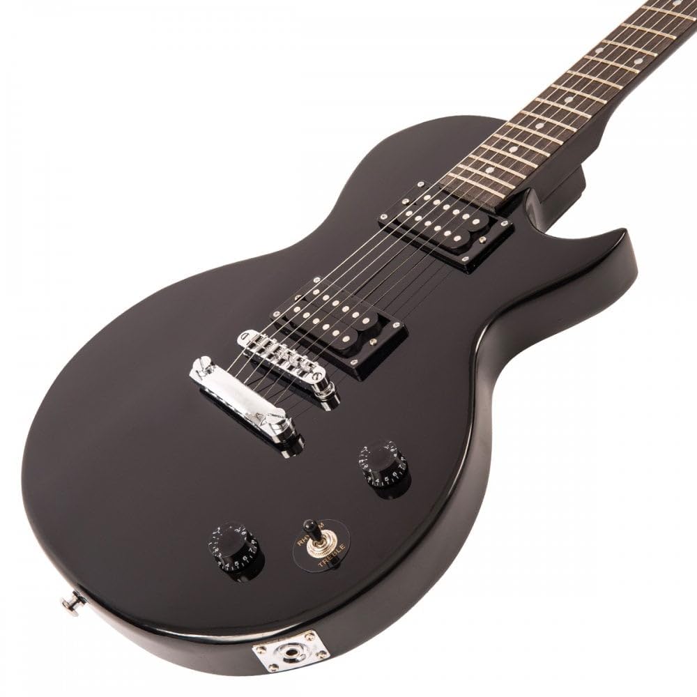 Encore Chitarra elettrica Blaster E90 - Nero lucido | Corpo e manico in mogano | Pickup a doppia bobina | Lezioni online incluse | Chitarra elettrica perfetta per principianti