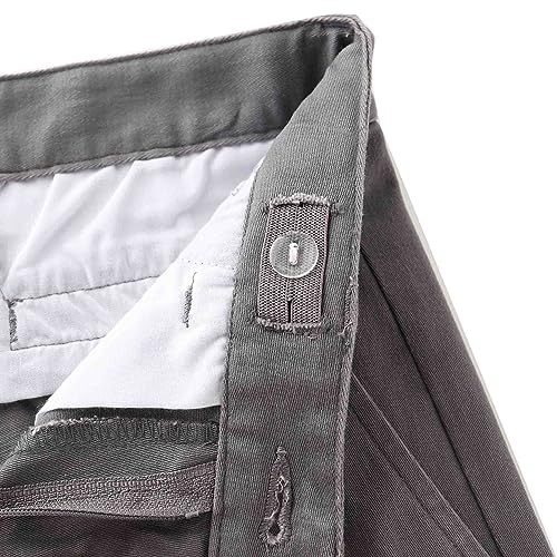 bienzoe boys school uniform pants adjustable waist cotton stretch slim flat front big kids slacks