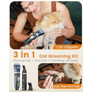 oneisall Cat Clippers and Paw Trimmer 3 in 1,Cat Grooming Kit,Cat Clippers for Matted Hair,Cordless Cat Shaver for Matted Long Hair,2 Speed Cat Hair Trimmer,Pet Clippers for Cats and Small Dogs oneisall Cat Clippers and Paw Trimmer 3 in 1Cat Grooming KitCat Clippers for Matted HairCordless Cat Shaver for Matted Long Hair2 Speed Cat Hair TrimmerPet Clippers for Cats and Small Dogs