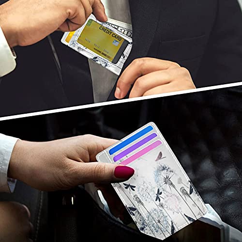 Susiyo Dandelions Dragonflies Slim Minimalist Wallets Rfid Blocking Card Wallets Pu Leather Front Pocket Wallets For Men And Women #TOP5