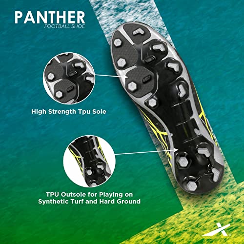 Image of Vector X Mens Panther-2.0 Black-Green-Silver Football Shoes - 8 UK ()