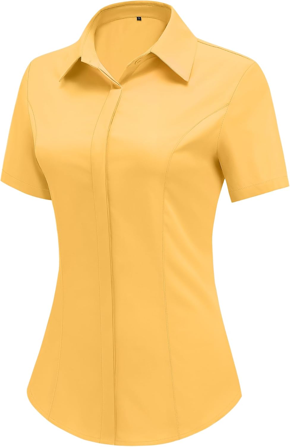 HOTOUCH Women Short Sleeve Button Down Shirts Business Work Blouse