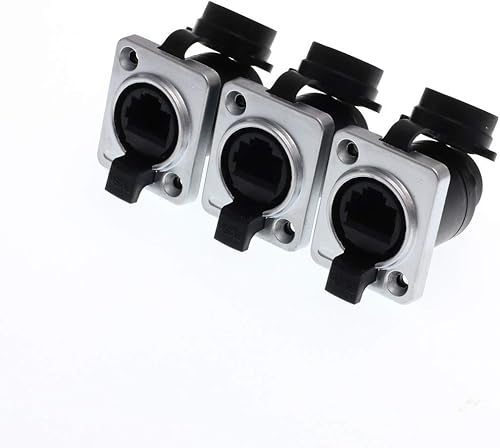 Vista 13 de DRRI 2pcs RJ45 Conector impermeable Enchufes hembra Ethernet Conector IP65 (negro)