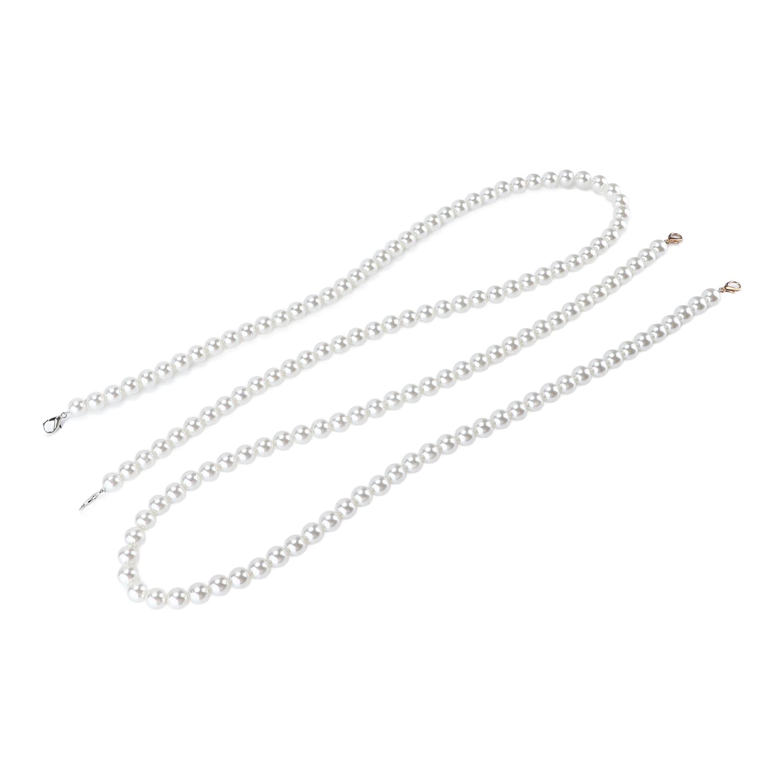 Bag Strap, Imitation Pearl Chains Fashionable Concise Unbreakable Charming Strong Durable for Bags Decorations for Gifts(1.2m)