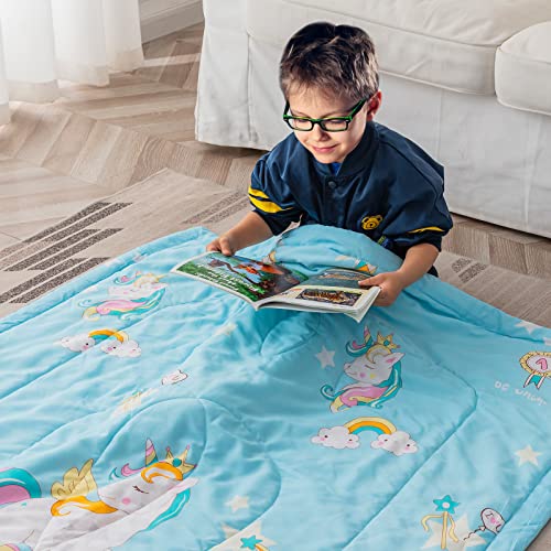 Sleepreal Cooling Blanket For Kids Hot Sleepers, Lightweight Soft Blanket For Baby, Toddlers Cooling Comforter With Double-Sided Design, Summer Cooling Unicorn Blanket For Boys Girls Sleeping Travel #TOP4