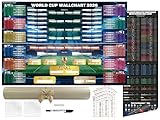 Large Size 2026 World Cup Wall Chart Poster Gift Set, 3 PCS Double-Sided PVC Dry Erase Soccer Schedule Posters,Includes Erasable Marker, Eraser, 48 Team Stickers & No-Drill Mounting Tabs, Group Stage Tracker & Knockout Bracket for Home Office Fan Decor