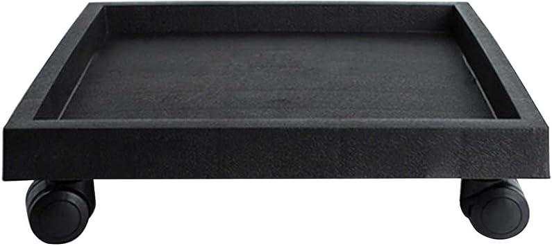 Plant Caddy with Wheels, Plant Trolley, Plant Dolly Heavy Duty, Square Movable Plant Roller, Toughened Resin Plant Pallet Caster, 9.45x9.45x3.35in, Black