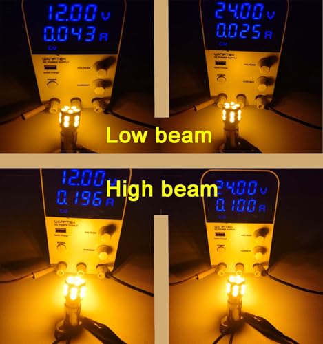Image of 1142 BA15D H /L LED Bulb Yellow 1076 RV Light Bulb for Car Lanscape Camper RV Truck Interior Tail Light DC 12V-24V (Pack 2)