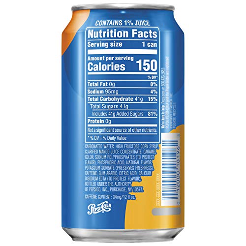 Pepsi 12Oz Cans 15 Pack, Mango, 144 Fl Oz #TOP3