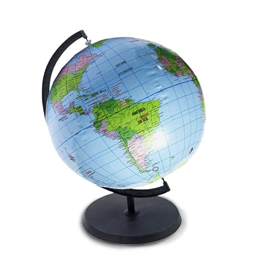 Globo Terrestre Inflável, Planeta Terra, Mundi, 30 Cm - Em Português