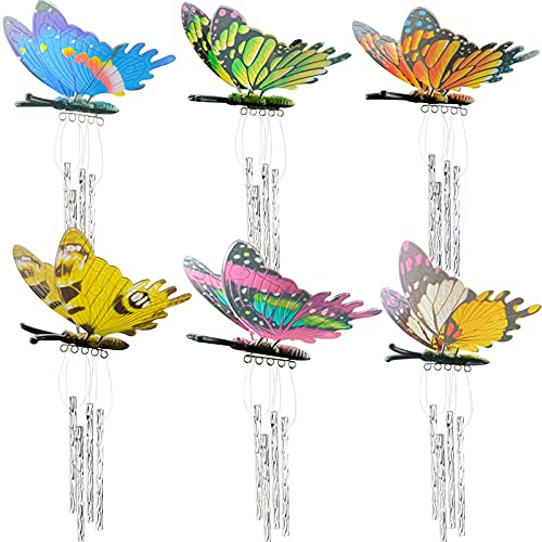 Wind Chimes, Butterfly Wind Chimes for Outside, Memorial Wind Chime with Aluminum Tubes, Windchimes Outdoors for Garden, Indoor, Home, Trees, Patio, Yard, Porch Decor, Gifts for Mom Family Friends