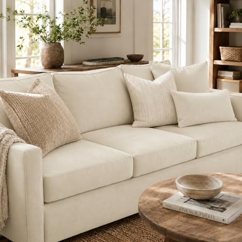Image of Namdev Art's Velvet Sofa Cushion 21x22x5 Inch | High Density 32 Foam Seat Cushion | Soft & Comfortable Sofa Gaddi with Zip Cover | Multipurpose Cushion for Sofa Chair (Camal)