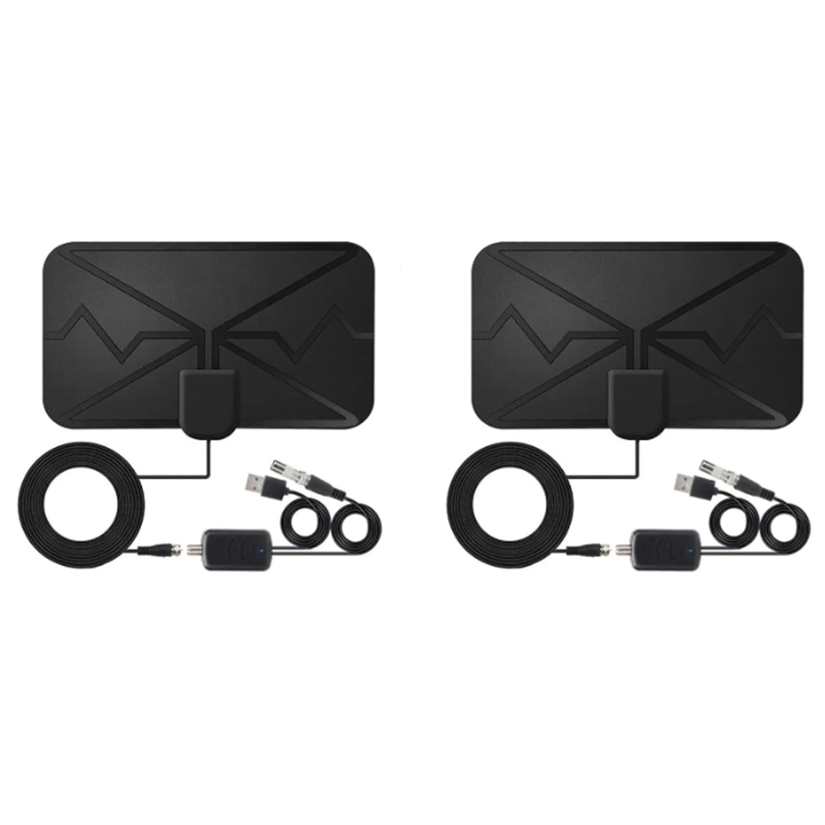 Antena digital interna HD europeia DVB-T com 2 unidades de antena de TV gratuita 4K