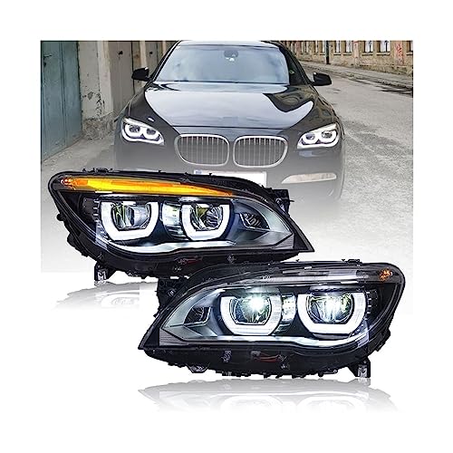 Auto Styling Kompatibel for BMW F01 F02 Scheinwerfer 2009-2015 740i 730i 735i LED Scheinwerfer DRL Projektor Objektiv original LED Auto Zubehör (Color : With AFS, Size : 2009-2012 year)