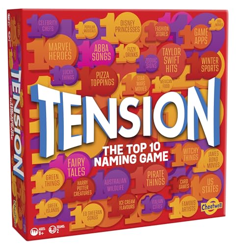 Cheatwell Games Family Tension - The Top 10 Naming Game - Party Game For Ages 8+ - Trivia Game That Will Keep You Guessing