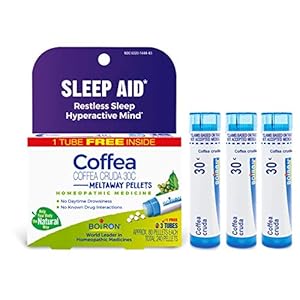 Boiron Coffea Cruda 30C Homeopathic Sleep Aid for Restless Sleep, Mental Hyperactivity, Racing Thoughts, and Difficulty Sleeping – 3 Count (240 Pellets)