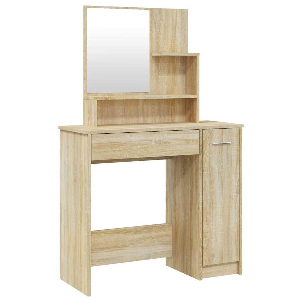 Schminktisch-Set Sonoma-Eiche 86,5x35x136 cm Holzwerkstoff Schlafzimmer Stabil
