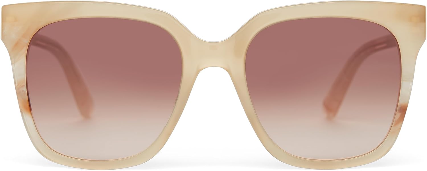 TOMS Women's Natasha Oversized Sunglasses in Oatmilk Latte Lamination with a Brown Gradient Lens