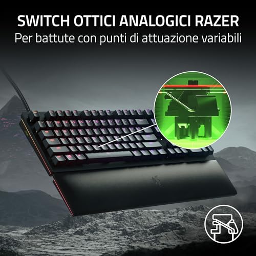 Huntsman V2 (Interruttore Analogico) - Tastiera da Gioco Ottica con Bassa Latenza (Interruttori Ottico- Analogicoi, Copri Tasti PBT Doubleshot, cavo USB-C staccabile) Layout USA | Nero - Tastiera gaming - Immagine 1