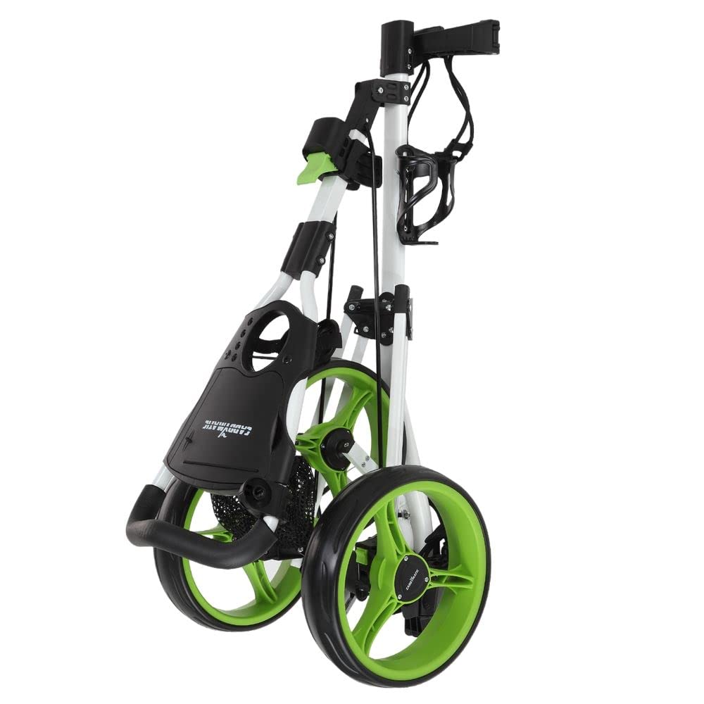 Golf X-Treme Carrito DE Golf DE 3 Ruedas para Empujar/Tirar con Asiento Blanco/Verde