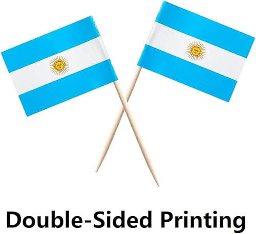 Miniatura 3 de Banderas argentinas con palillos de dientes, pequeñas banderas argentinas en palo, etiquetas para alimentos, etiquetas para fiestas, bufé, cupcakes,