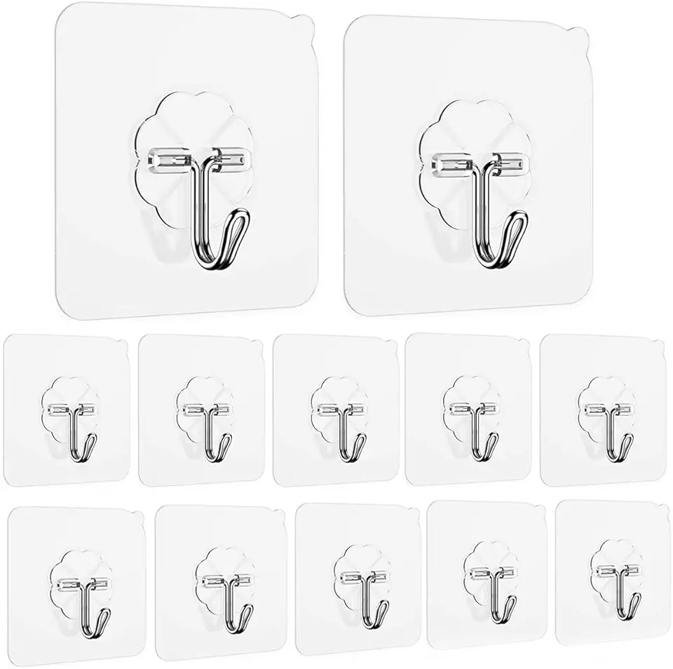 Kit 12 Ganchos Adesivos da Limo - Transparentes