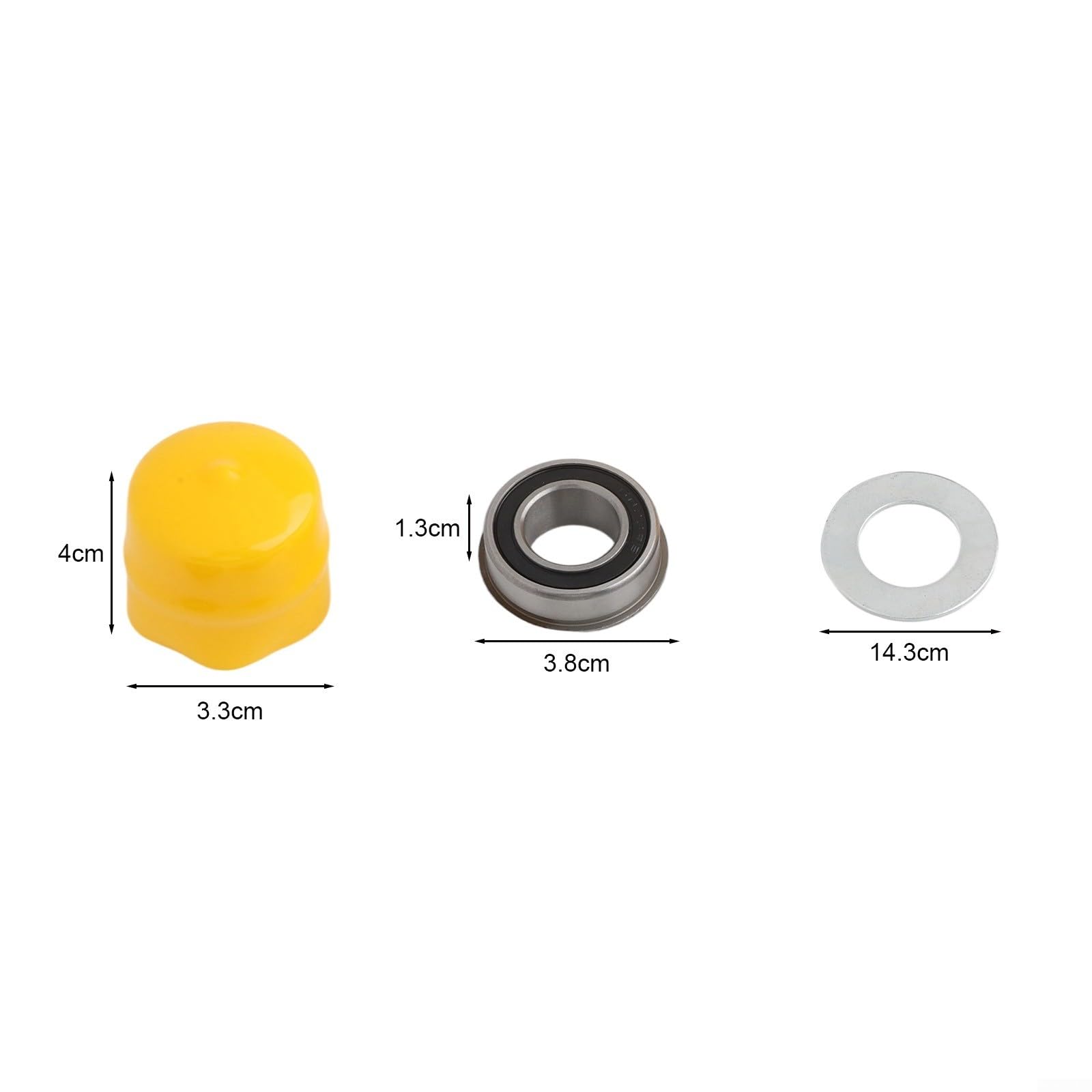 Kit de rodamientos de buje de rueda delantera para Craftsman para cortacésped POULAN, juego de conversión de goma de metal de 19 mm, piezas de actualización fáciles de instalar (amarillo)