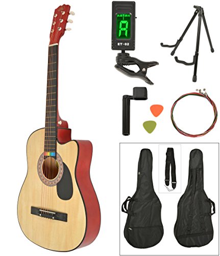 ts-ideen Guitare acoustique classique Coloris naturel avec housse et accessoires
