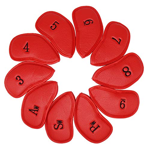 HISTAR Golf Club Head Covers Skull Design Golf Iron Head Covers Set Headcover Fit All Brands Titleist, Callaway, Ping, Taylormade, Cobra, Nike, Etc. (Red)