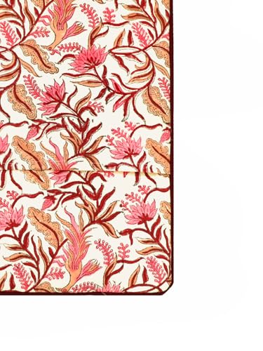 Image of Roze Hand Block Printed Cushion Cover Set | Cushions Cover for Home & Office | 100% Cotton Fabric | Size - 16 x 16 Inches | Pack of 2 Cushion Covers | Color - White